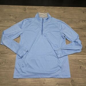 Vineyard Vines Blue Quarter Zip Long Sleeve Womens Pull Over With Pockets Small